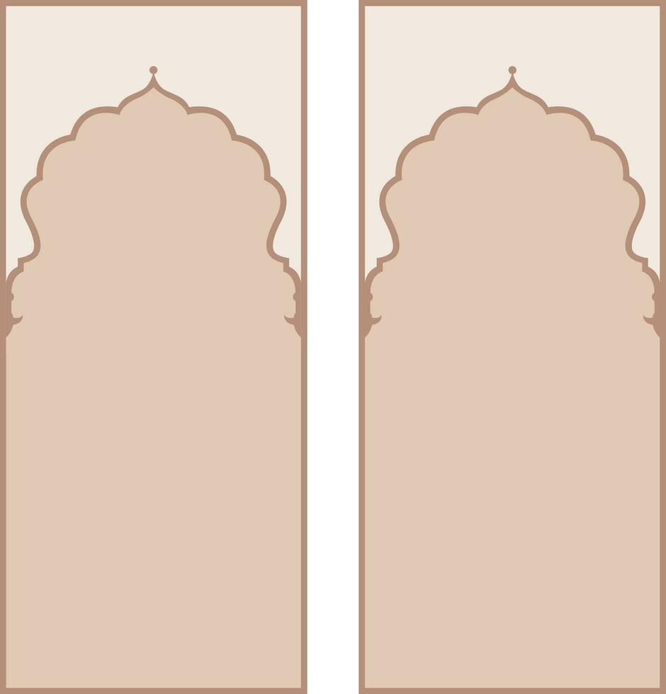 Arabic arch window and doors. Collection of Oriental style Islamic arches and windows. Ramadan Kareem shapes of windows and gates vector. vector