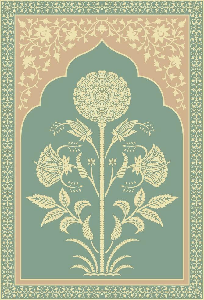 Beautiful hand drawn Flower design border drawing. Botanical floral ethnic motif plant Illustration. vector