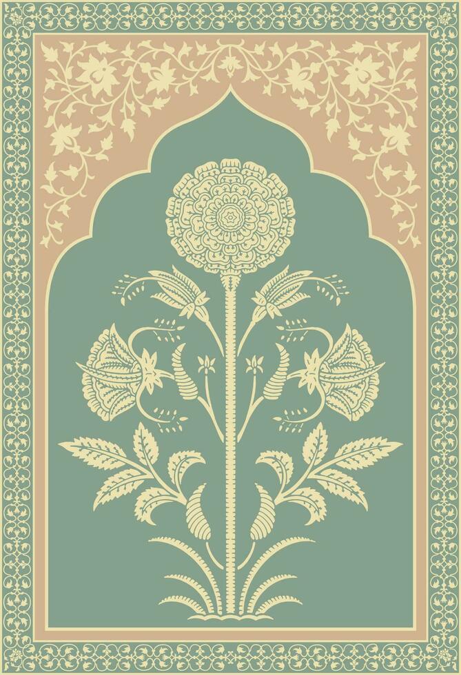 Beautiful hand drawn Flower design border drawing. Botanical floral ethnic motif plant Illustration. vector