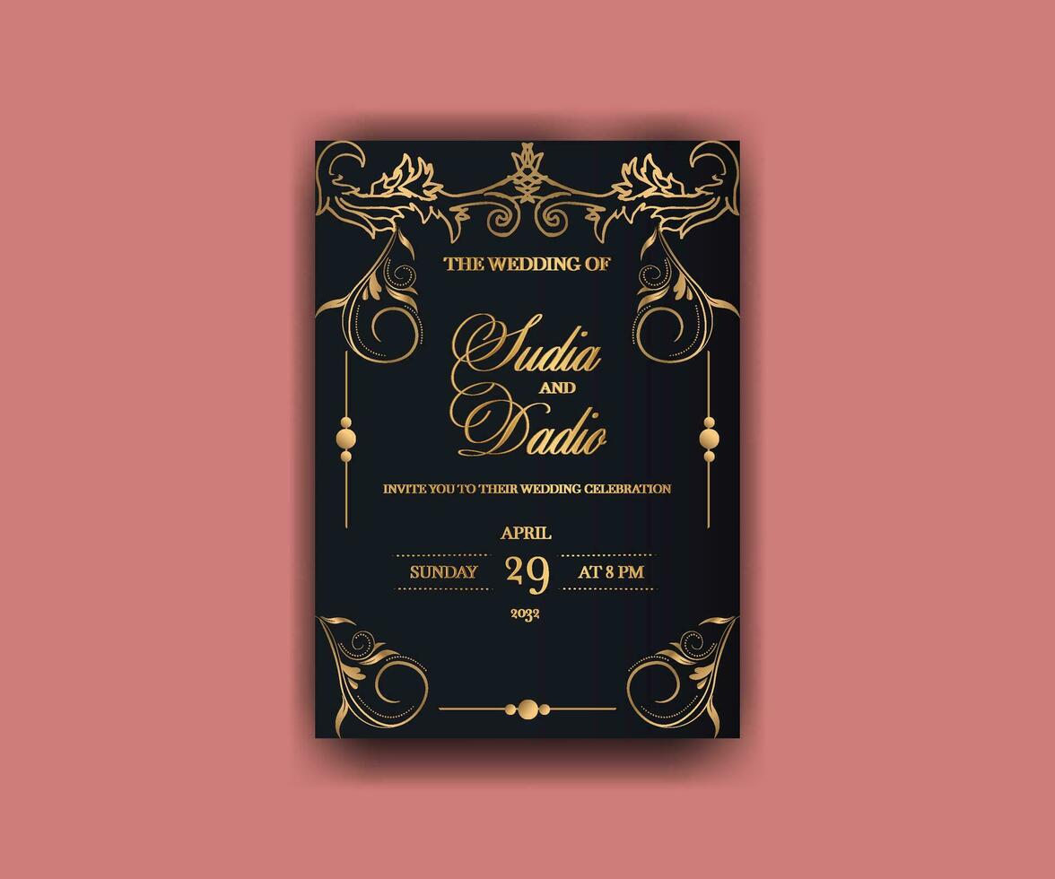 vector libre de plantilla de tarjeta de invitación de boda