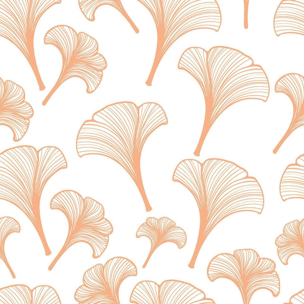 gingko hojas son destacado en un blanco antecedentes. un modelo de hojas. vector ilustración. para naturaleza, eco y diseño. dibujado a mano plantas, un marco para un tarjeta postal.