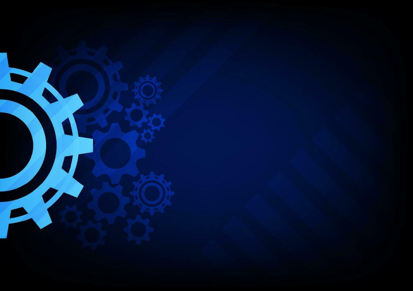 Innovation and business technology concept. Blue gear wheel mechanisms on blue technology abstract background. Hi-digital technology and engineering. vector