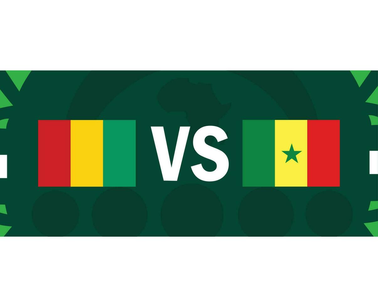 Guinea And Senegal African Flags Nations 2023 Group C Teams Countries African Football Symbol Logo Design Vector Illustration
