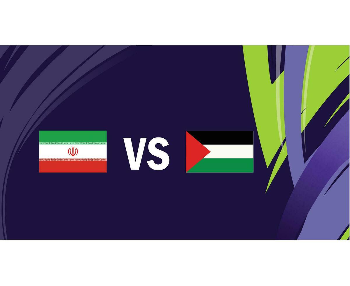 corrí y Palestina asiático banderas naciones 2023 grupo C equipos países asiático fútbol americano símbolo logo diseño vector ilustración