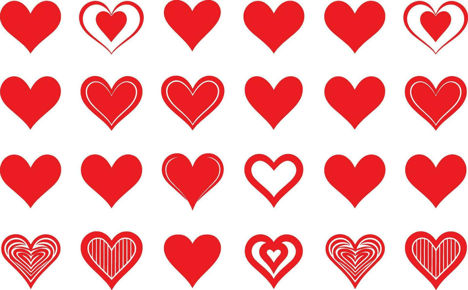 Valentines day love Heart Symbol Ions Set vector