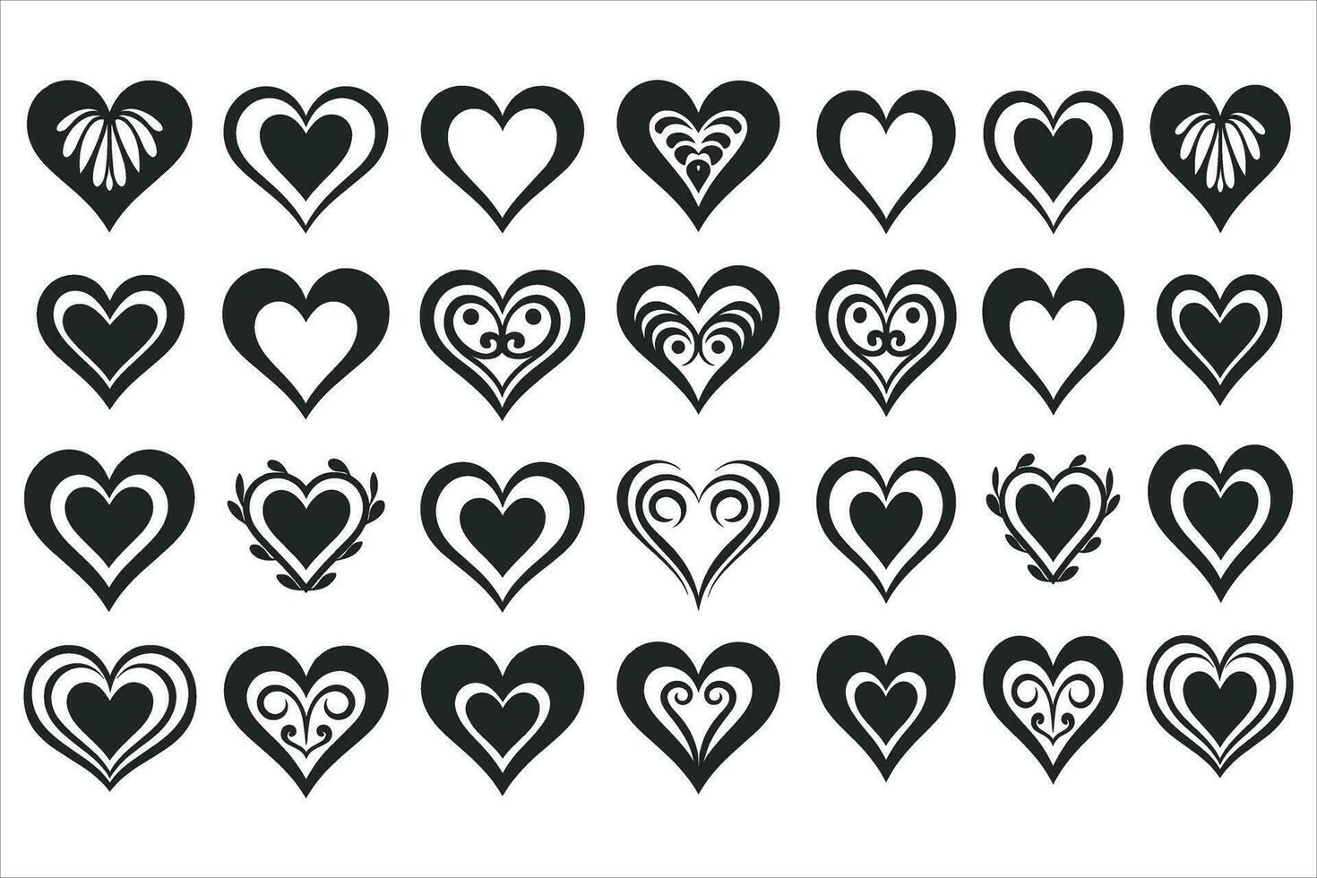 Valentines day love Heart Symbol Ions Set vector