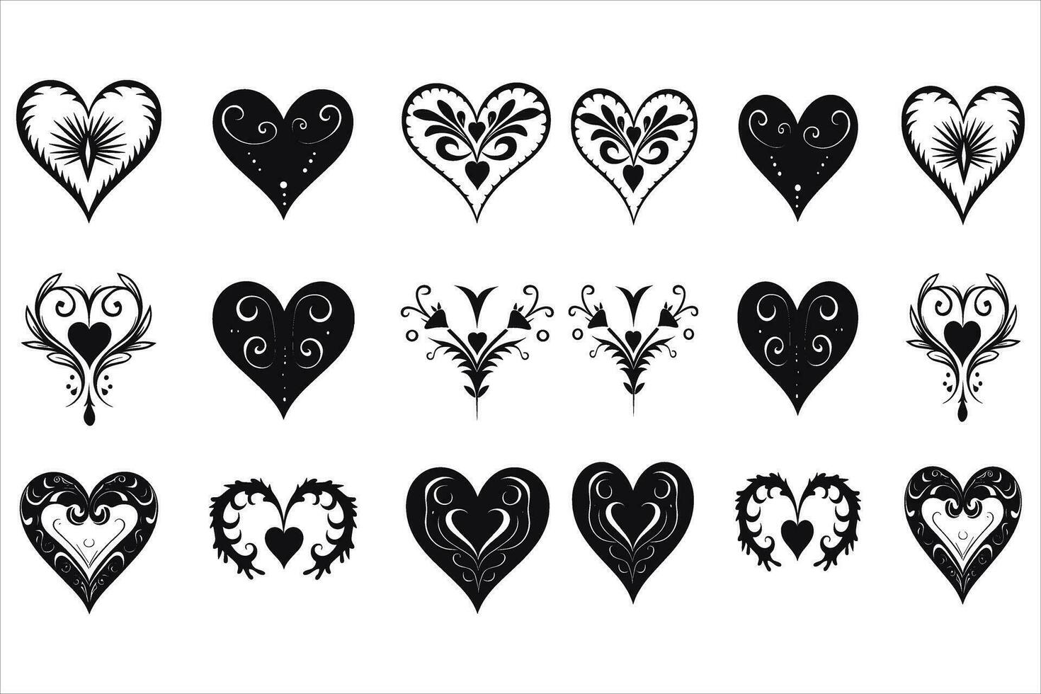 Valentines day love Heart Symbol Ions Set vector