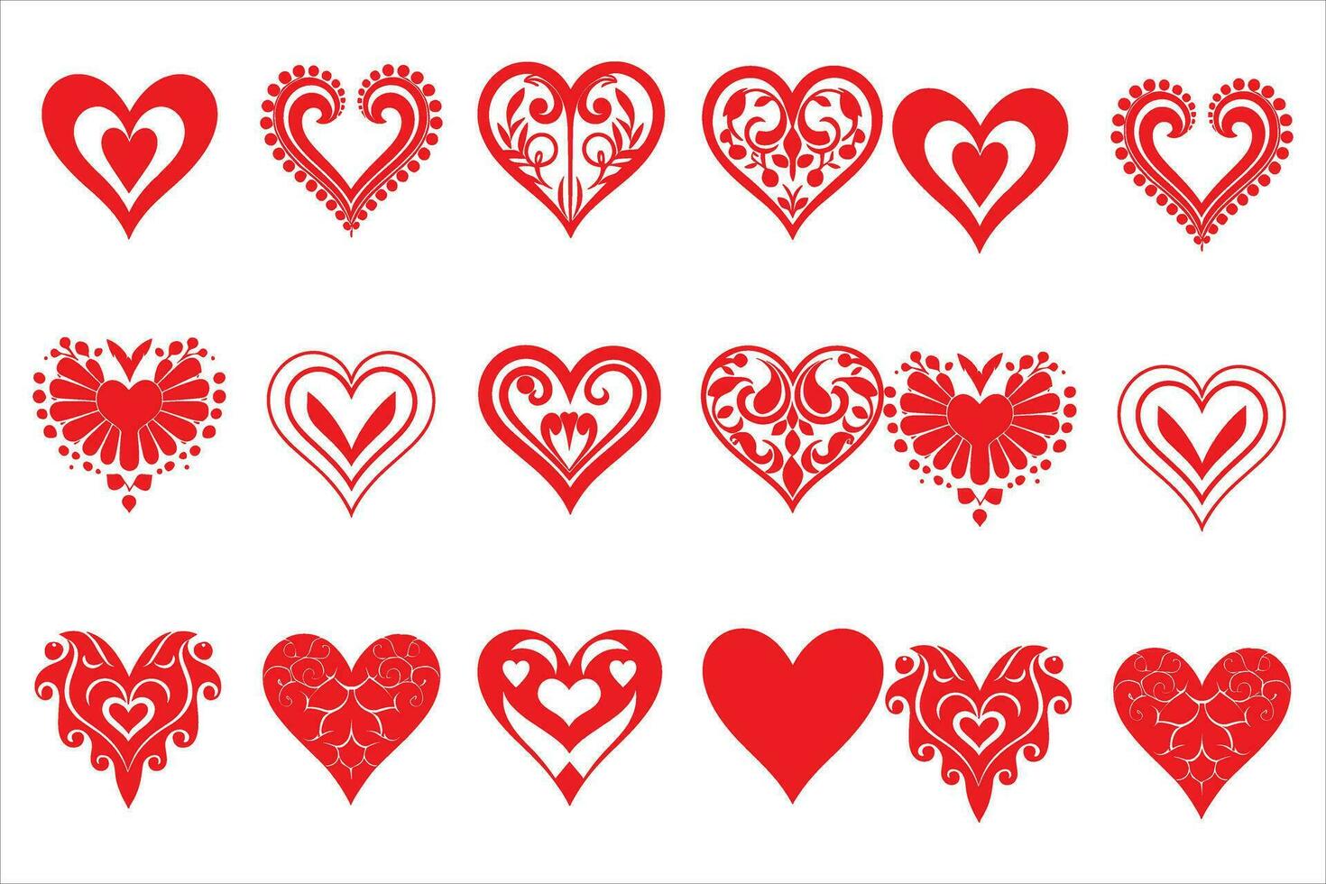 Valentines day love Heart Symbol Ions Set vector