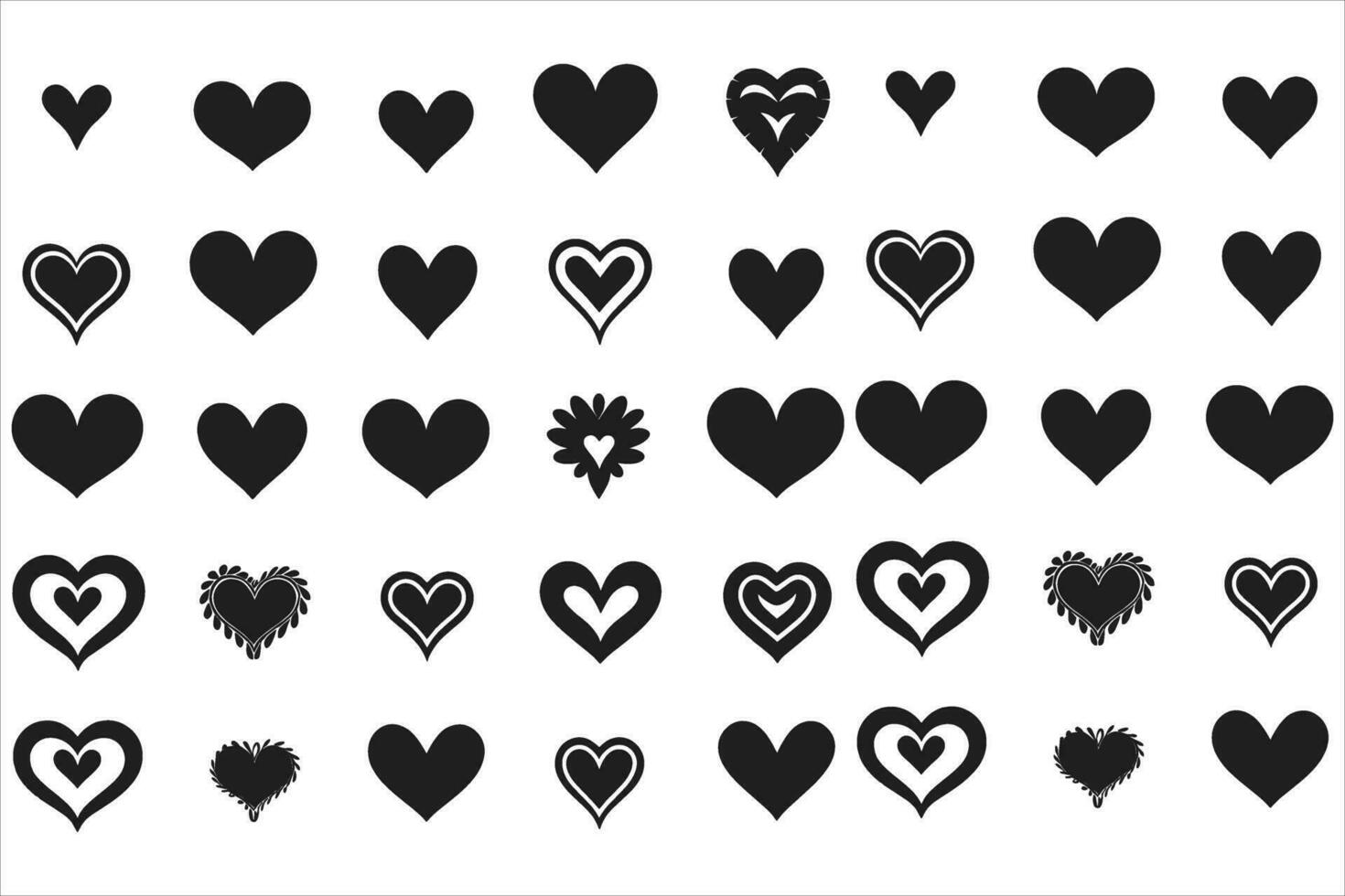 Valentines day love Heart Symbol Ions Set vector