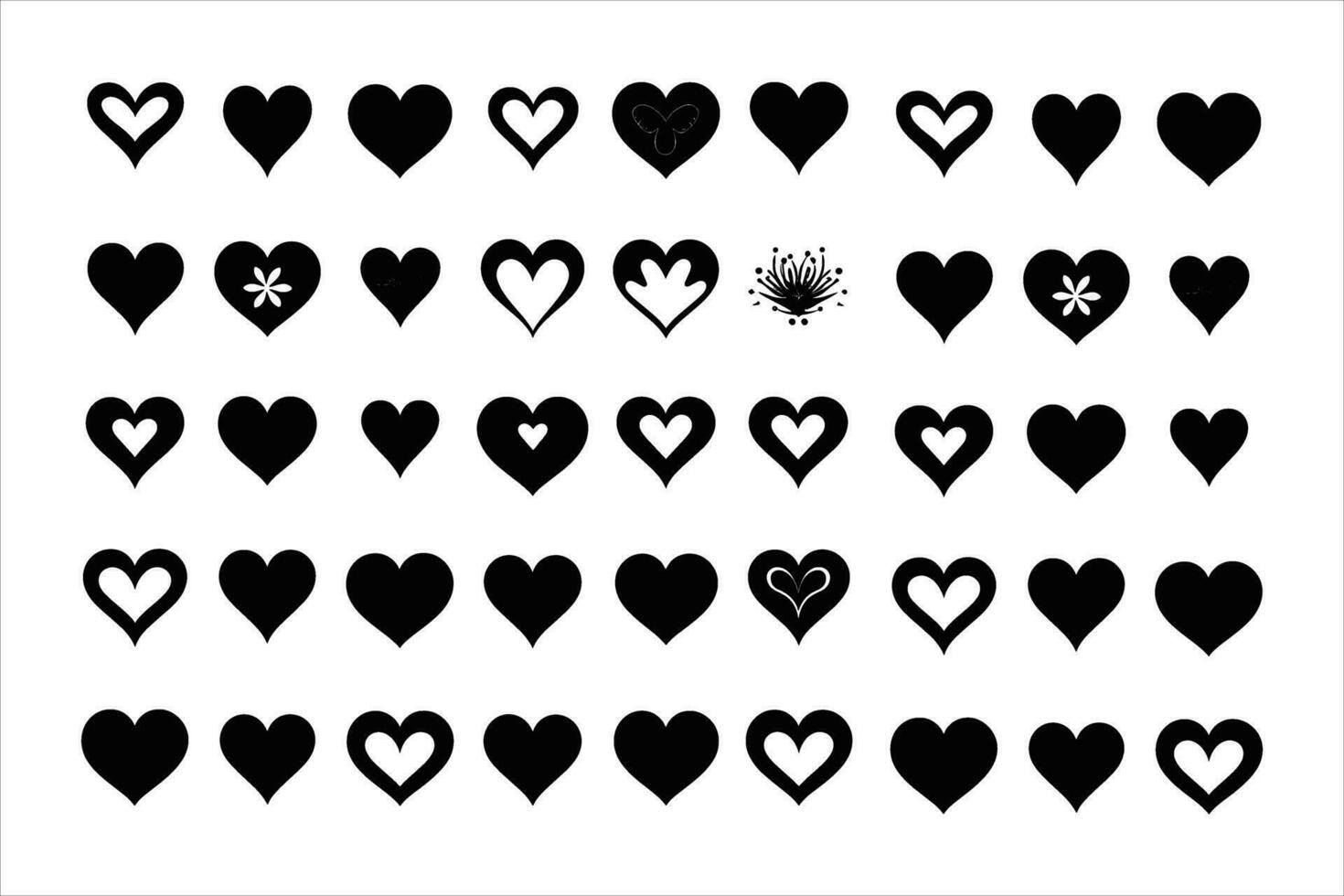 Valentines day love Heart Symbol Ions Set vector