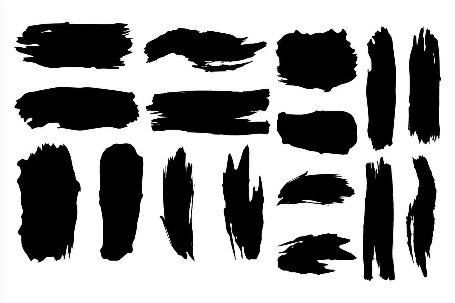 Vintage Retro Ink Paint Brush Shape, Vintage Retro Paint Brush Stroke Texture vector