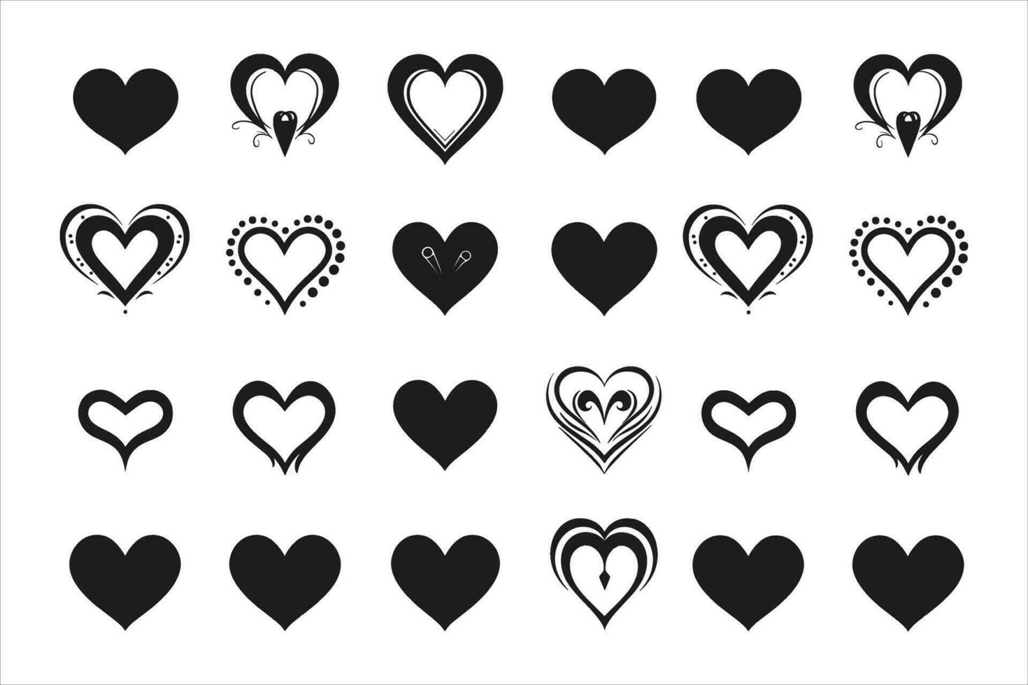 Valentines day love Heart Symbol Ions Set vector
