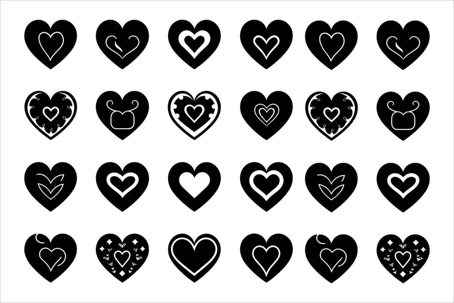 Valentines day love Heart Symbol Ions Set vector