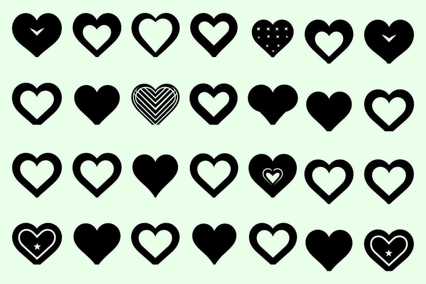 Valentines day love Heart Symbol Ions Set vector