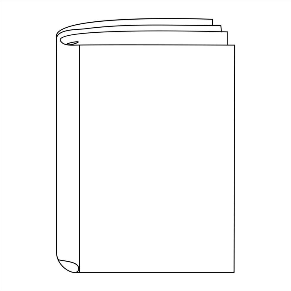 Continuous single line open book art drawing vector style illustration