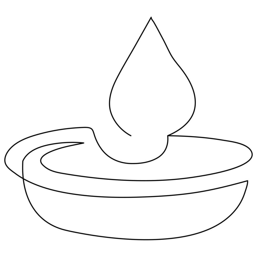 continuo soltero línea Arte dibujo de vela y minimalista contorno vector Arte dibujo