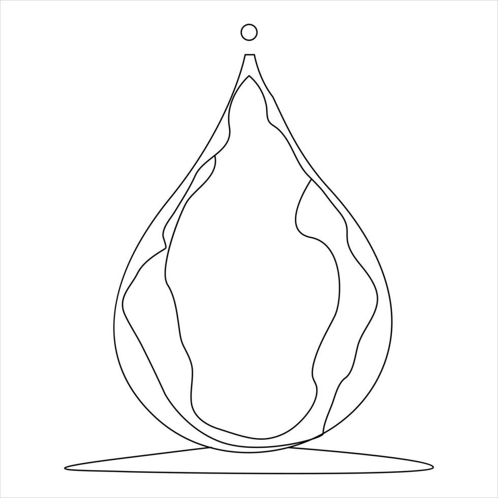 single line continuous drawing earth water drop and concept world water day outline vector illustration