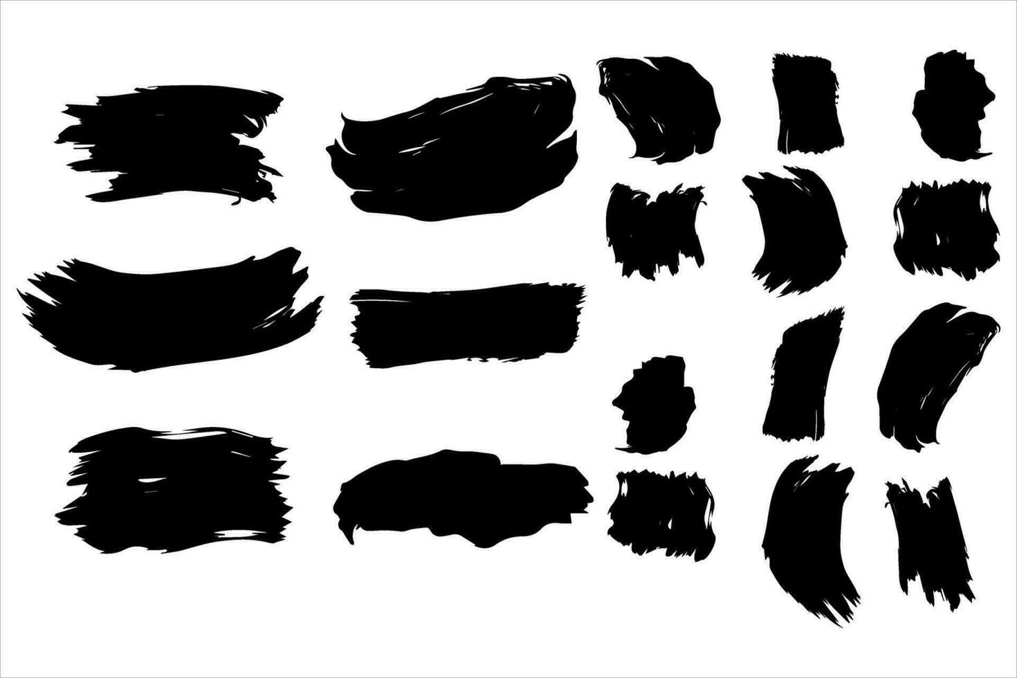 Vintage Retro Ink Paint Brush Shape, Vintage Retro Paint Brush Stroke Texture vector