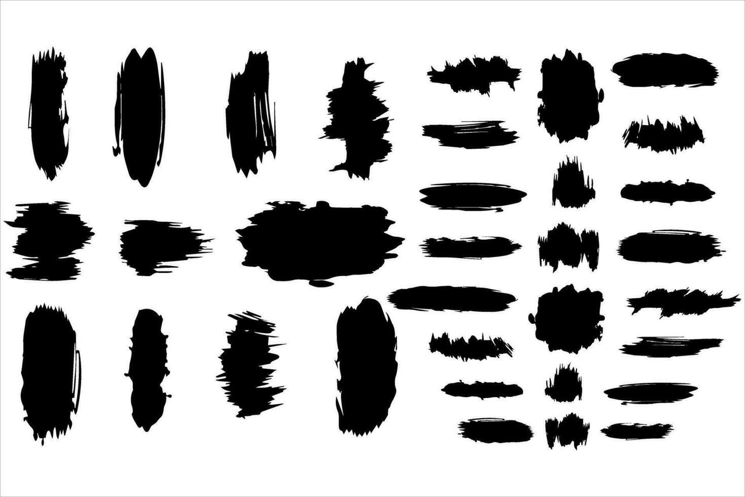 Vintage Retro Ink Paint Brush Shape, Vintage Retro Paint Brush Stroke Texture vector