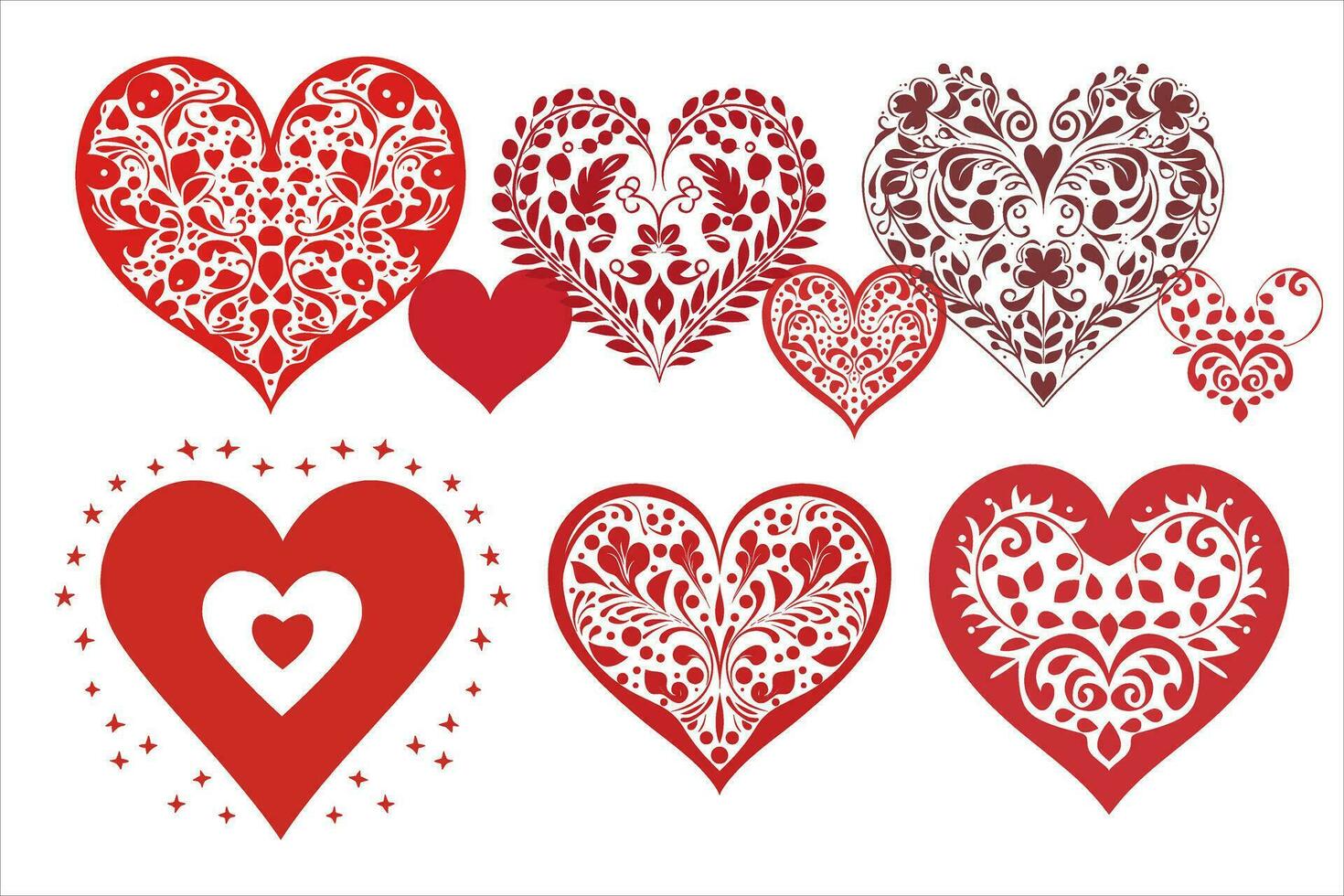 Valentines day love Heart Symbol Ions Set vector