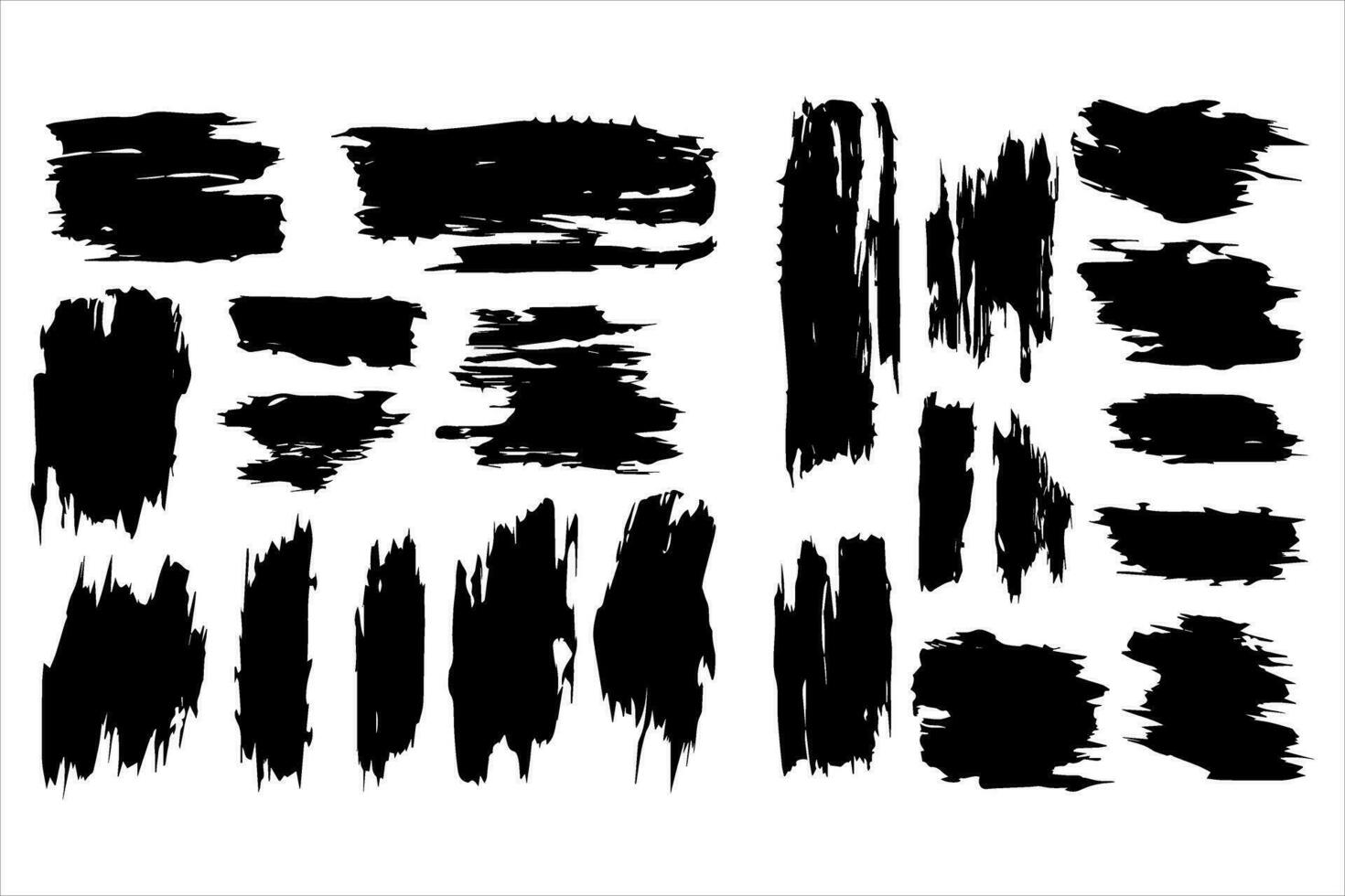 Vintage Retro Ink Paint Brush Shape, Vintage Retro Paint Brush Stroke Texture vector