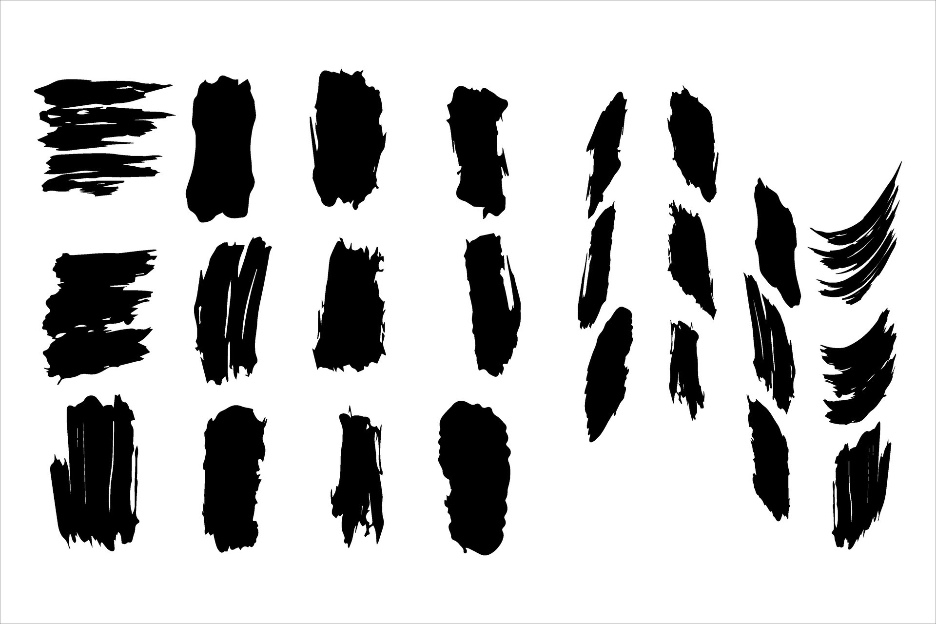 Vintage Retro Ink Paint Brush Shape, Vintage Retro Paint Brush Stroke