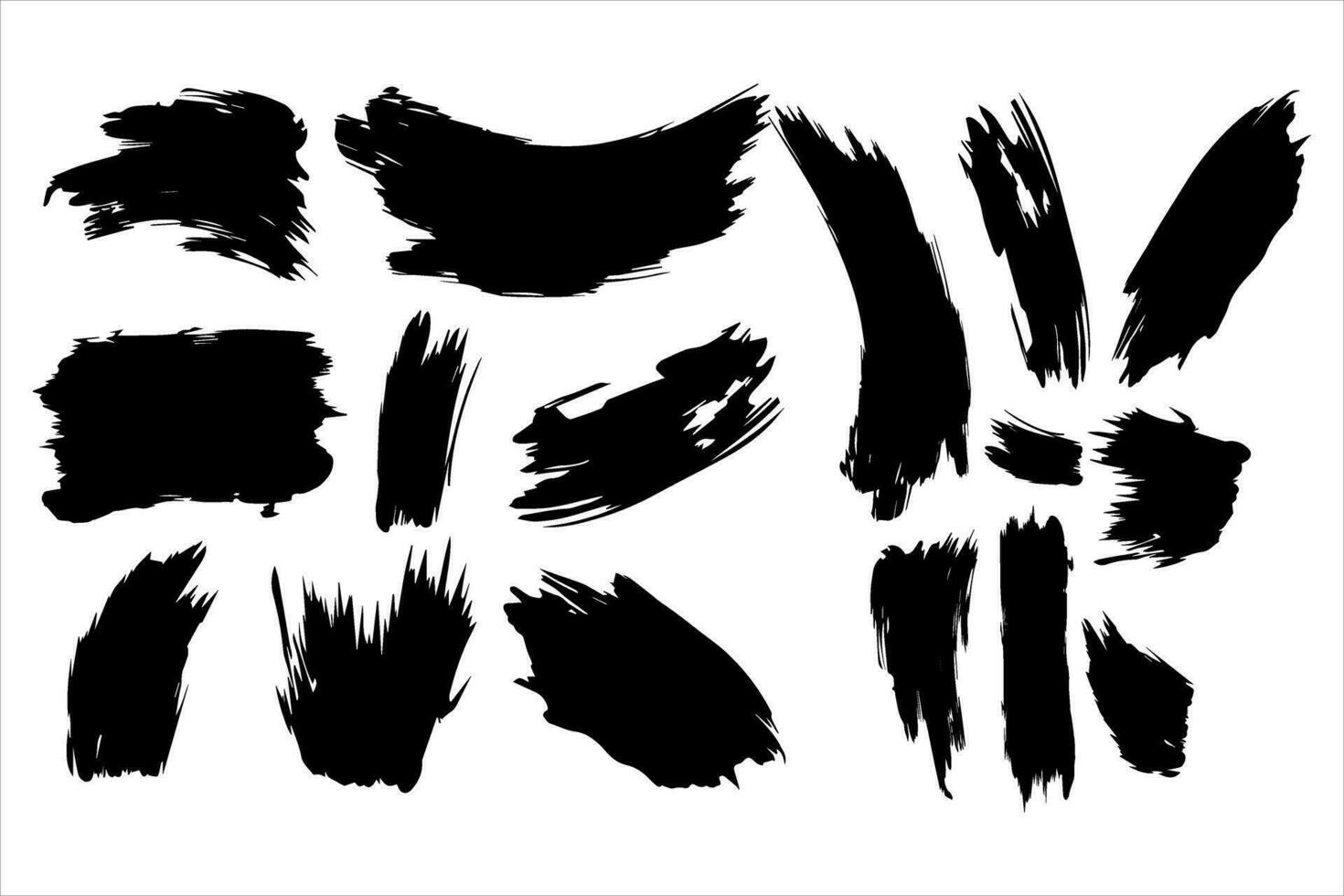 Vintage Retro Ink Paint Brush Shape, Vintage Retro Paint Brush Stroke Texture vector