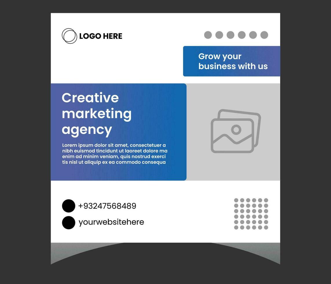 digital marketing agency and corporate social media post template vector