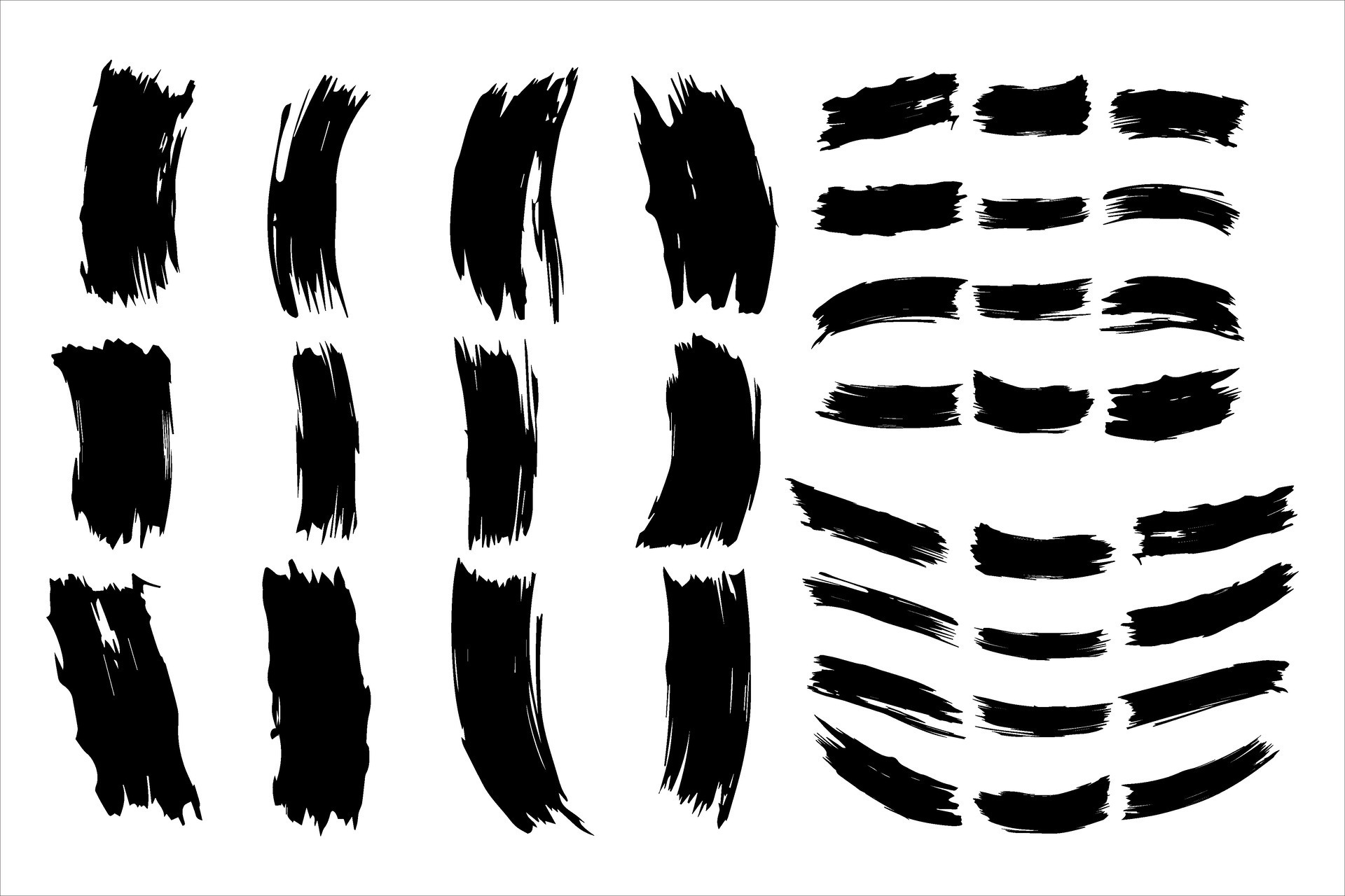 Vintage Retro Ink Paint Brush Shape, Vintage Retro Paint Brush Stroke