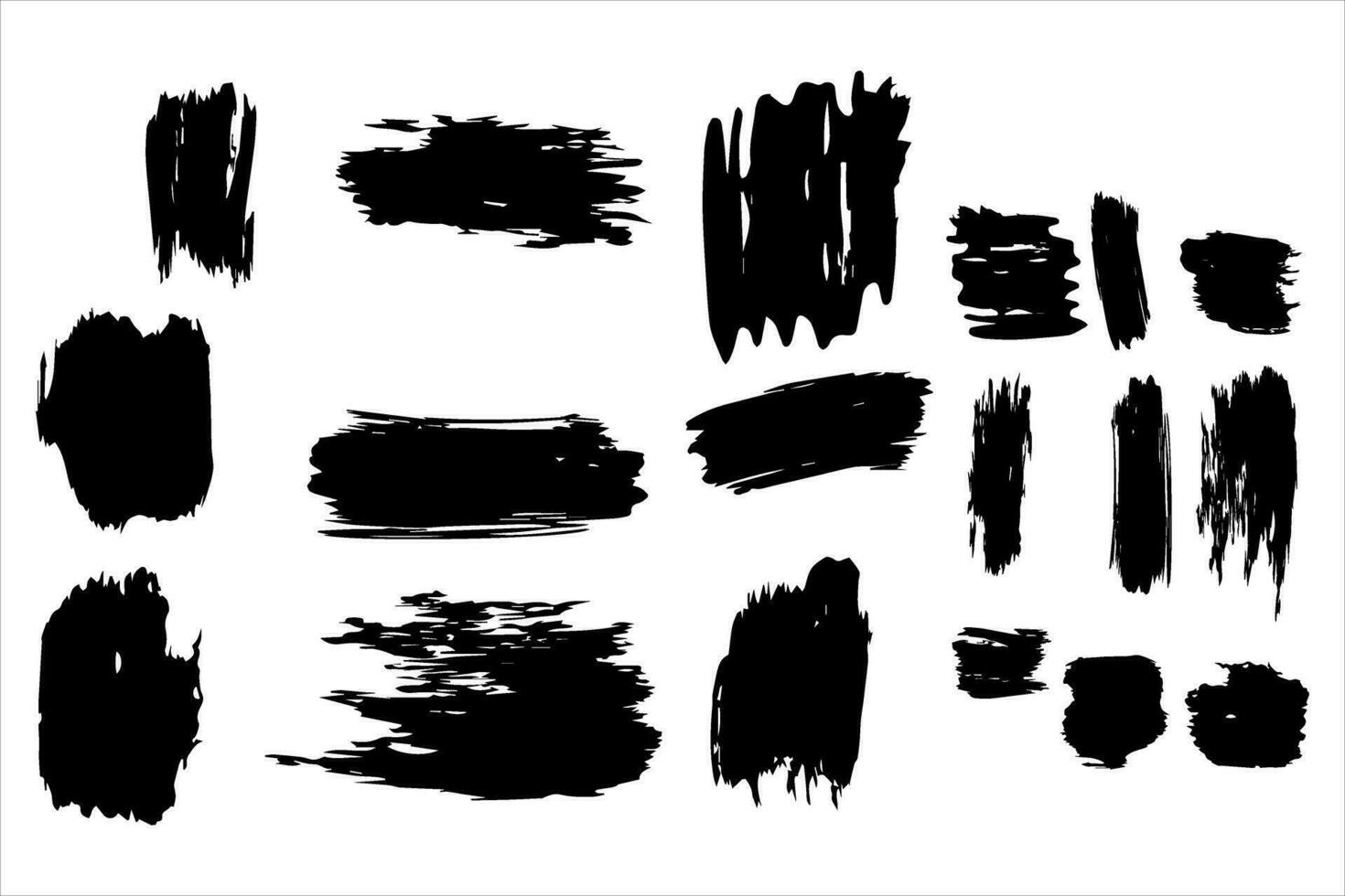 Vintage Retro Ink Paint Brush Shape, Vintage Retro Paint Brush Stroke Texture vector
