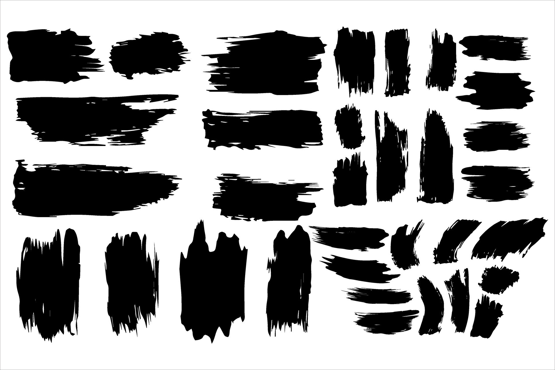 Vintage Retro Ink Paint Brush Shape, Vintage Retro Paint Brush Stroke