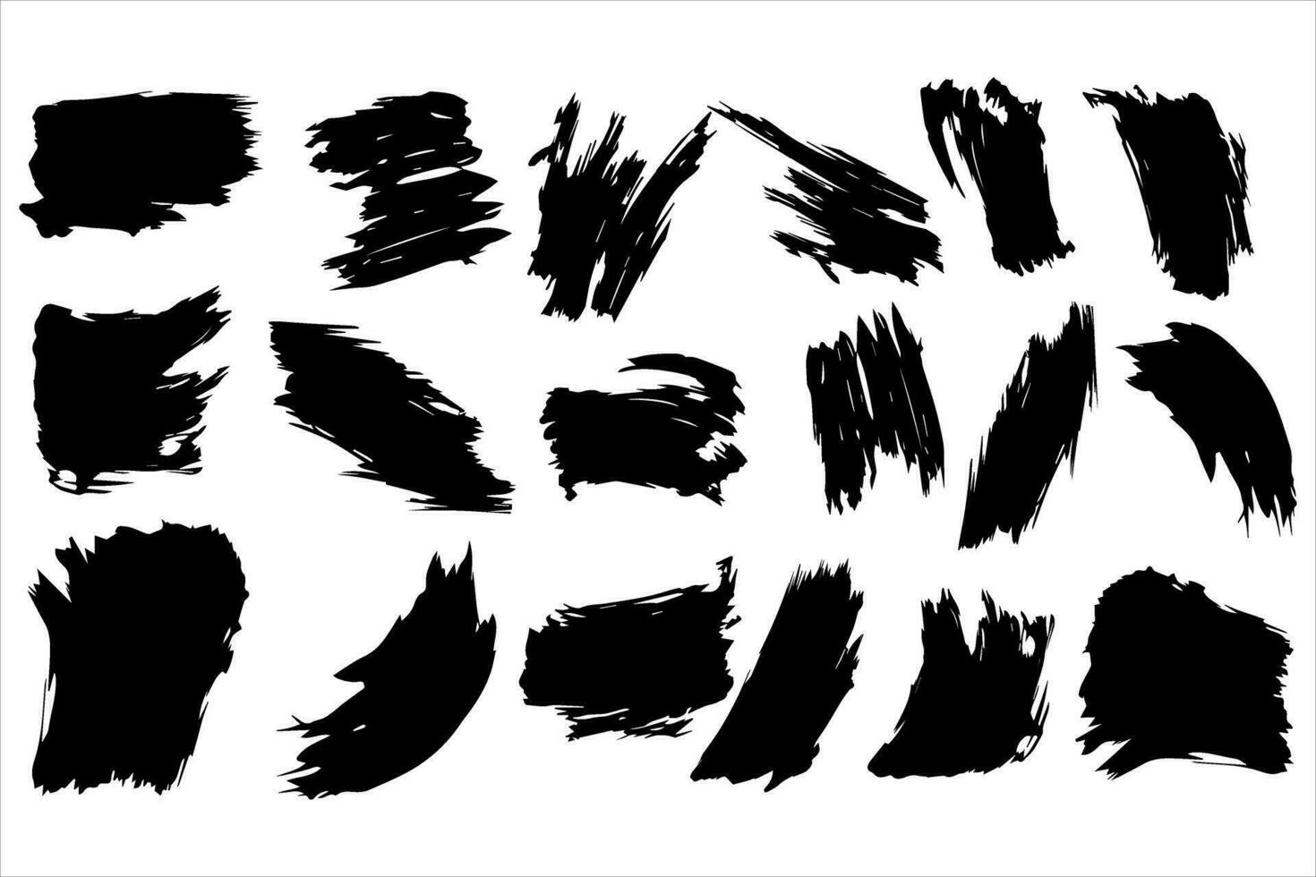 Vintage Retro Ink Paint Brush Shape, Vintage Retro Paint Brush Stroke Texture vector