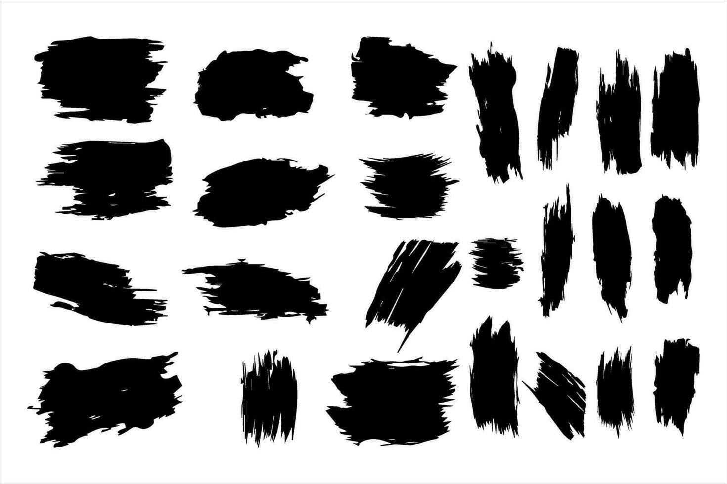 Vintage Retro Ink Paint Brush Shape, Vintage Retro Paint Brush Stroke Texture vector