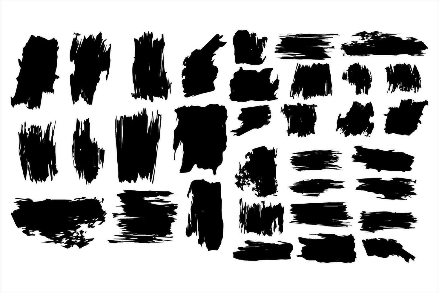Vintage Retro Ink Paint Brush Shape, Vintage Retro Paint Brush Stroke Texture vector