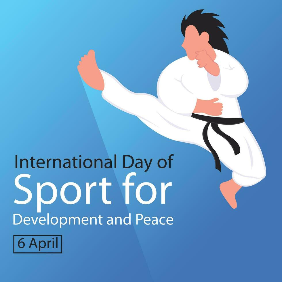 illustration vector graphic of a karate athlete is kicking upwards, perfect for international day, sport, development and peace, celebrate, greeting card, etc.