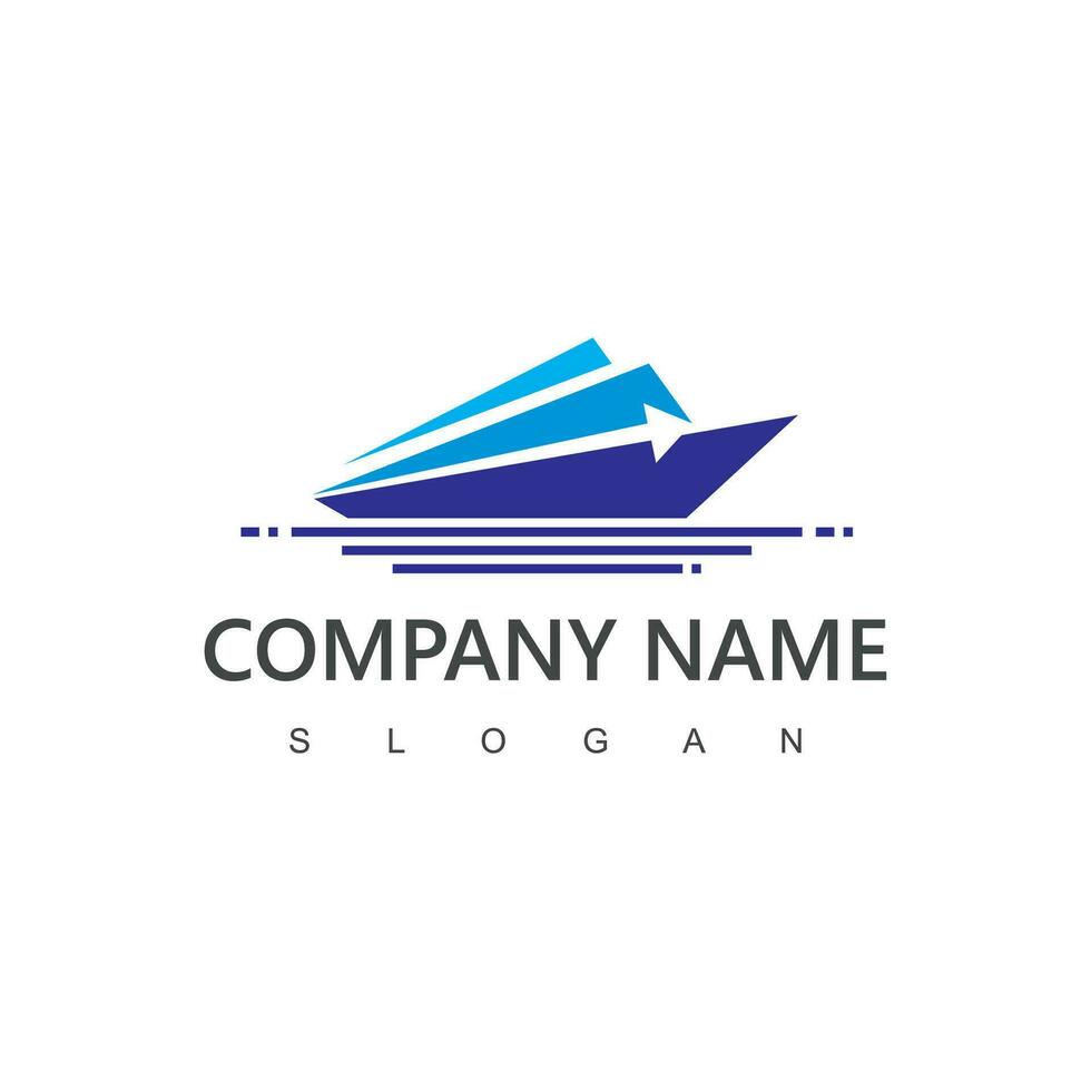 Ship logo illustration, Shipping, travel and delivery services company symbol vector