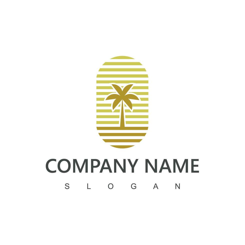 Palm tree logo, golden palm tree , luxury and elegant symbol vector