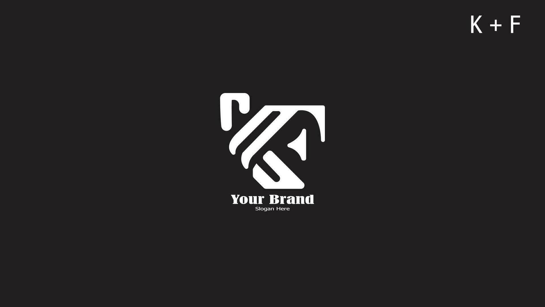 The K and F logo design combined is suitable for brand logos, K and F letter logos vector