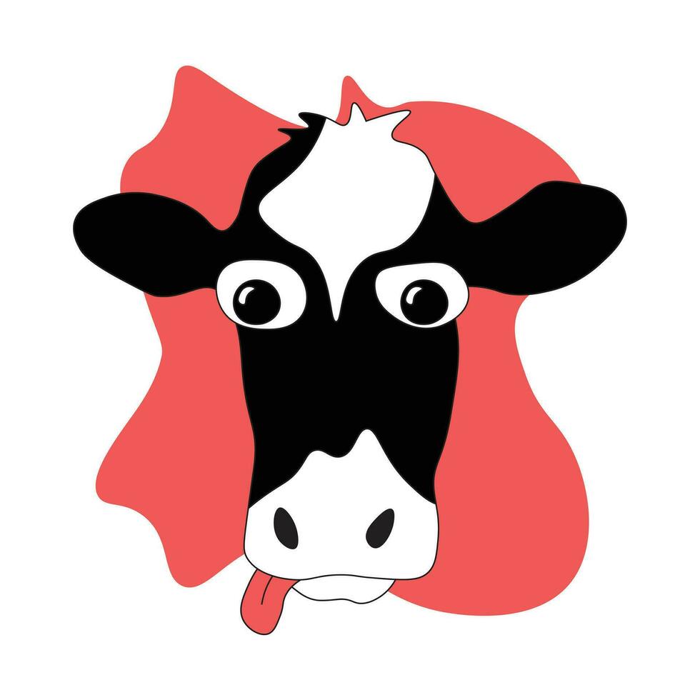 Funny Looking Cow Face Cartoon vector