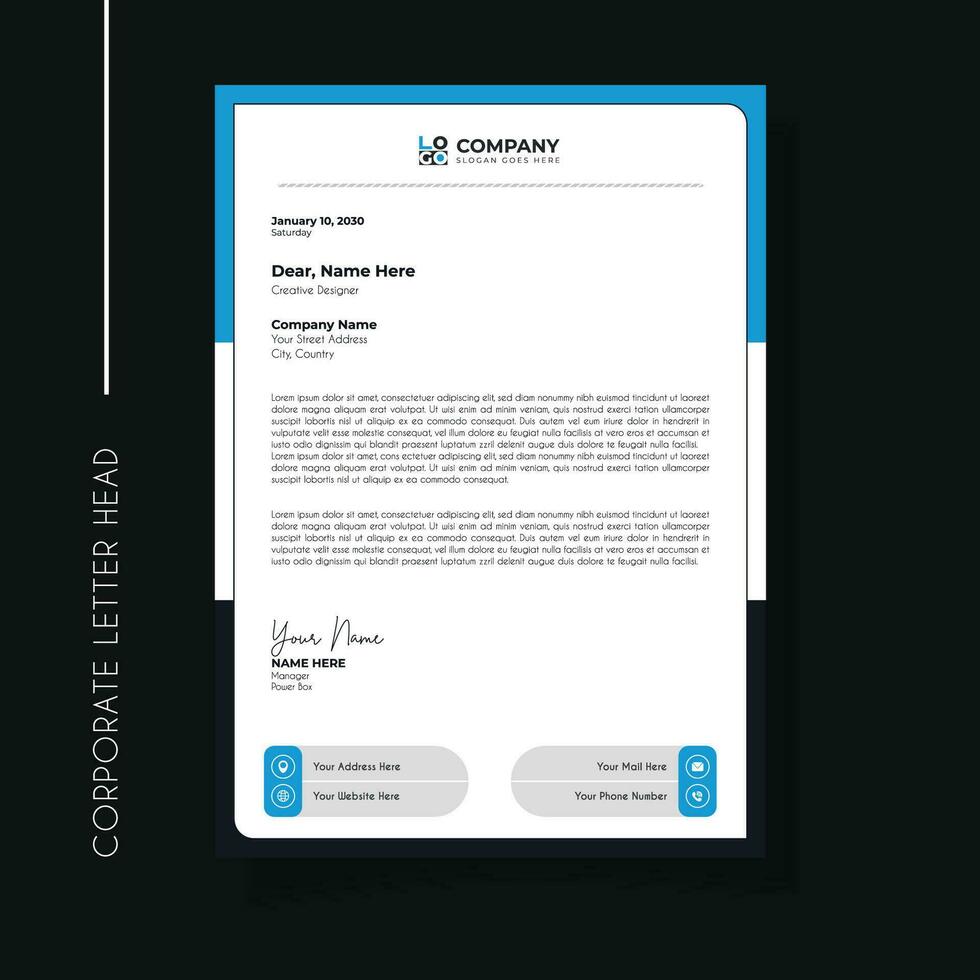 Professional and creative corporate letter head template vector