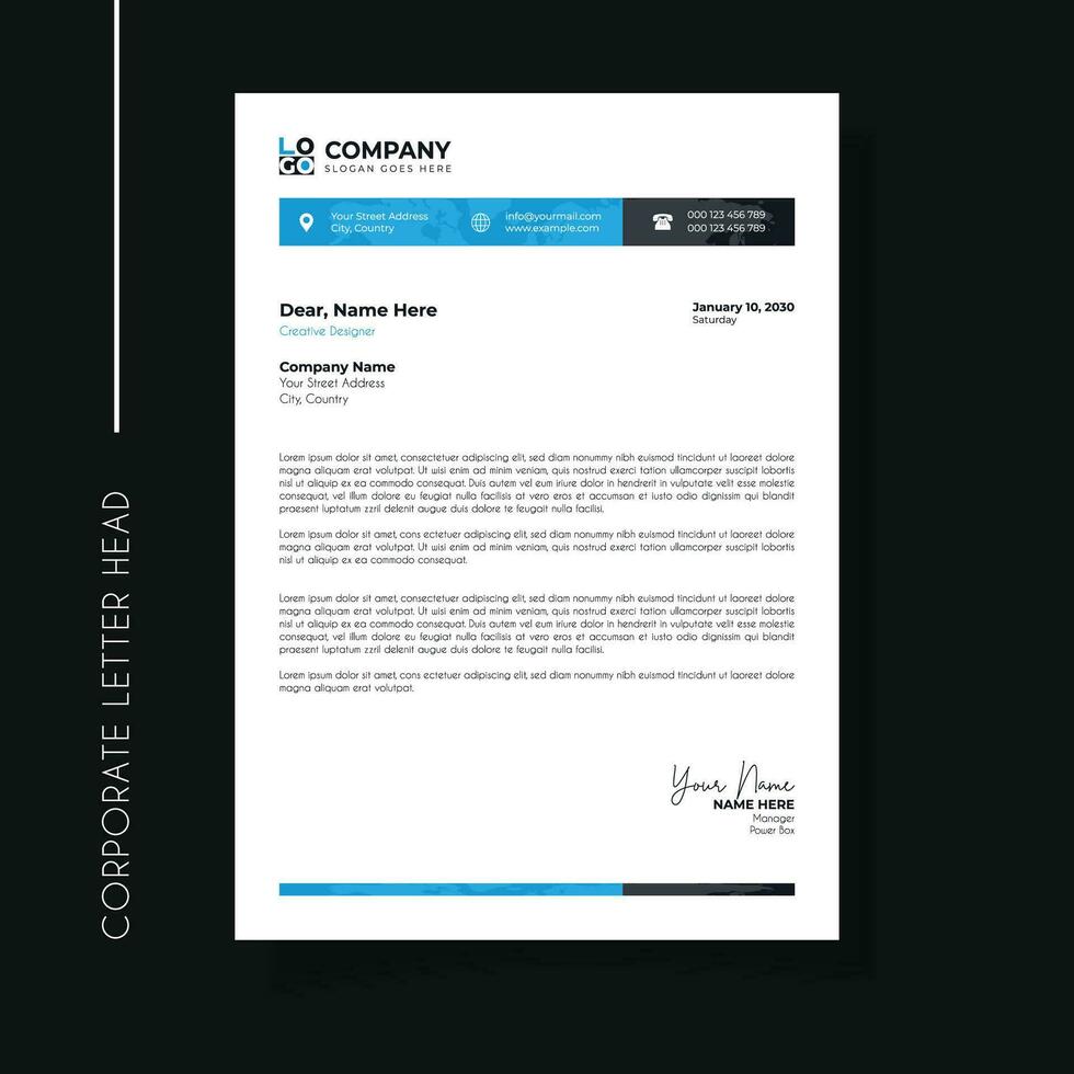 Professional and creative corporate letter head template vector