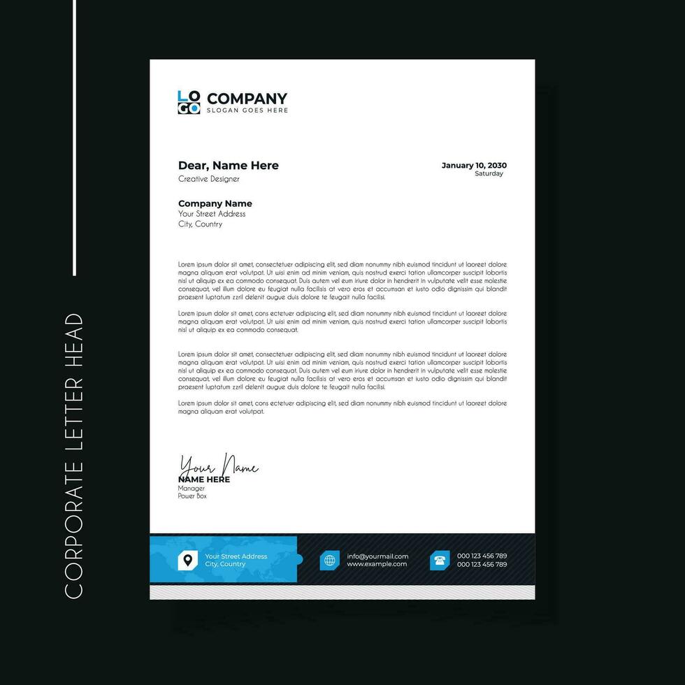 Professional and creative corporate letter head template vector