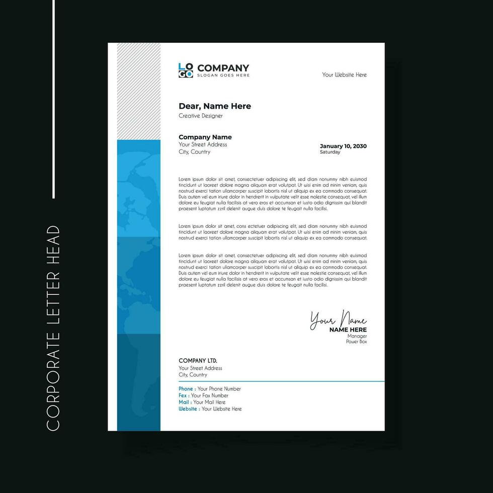 Professional and creative corporate letter head template vector