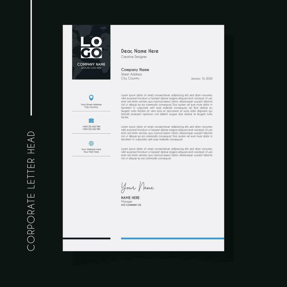 Professional and creative corporate letter head template vector