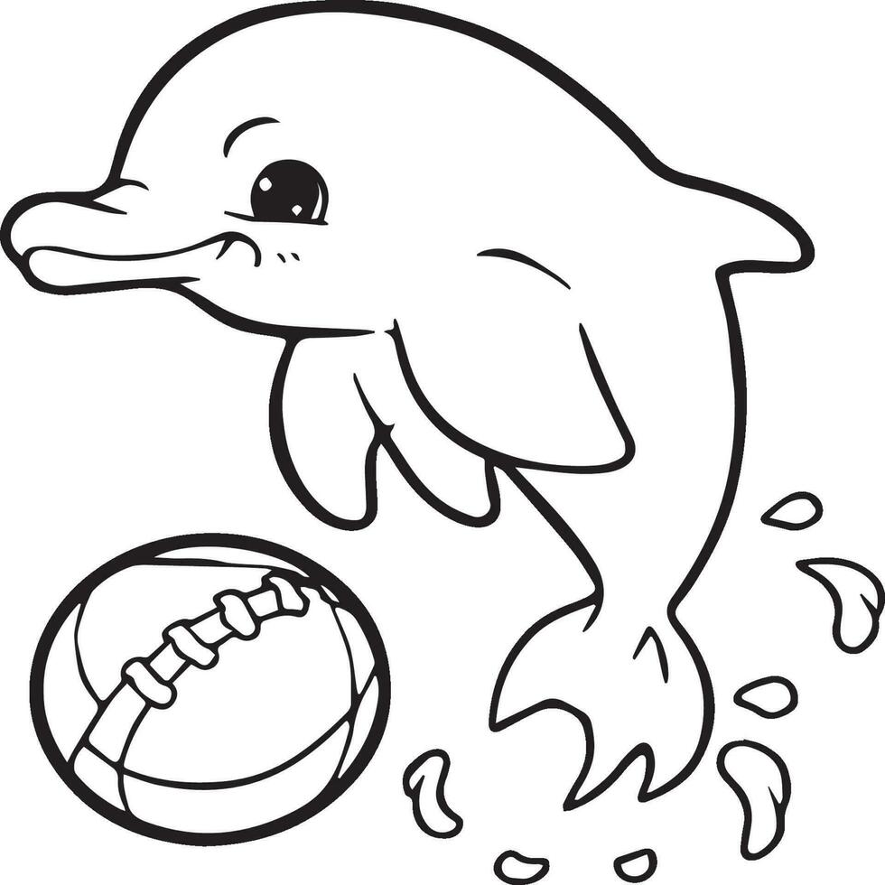 Dolphins coloring pages for coloring book vector