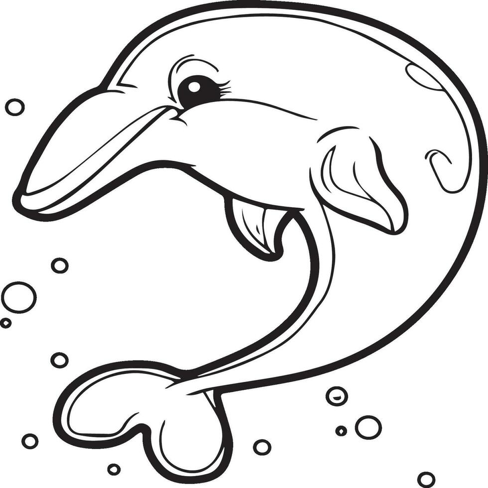 Dolphins coloring pages for coloring book vector