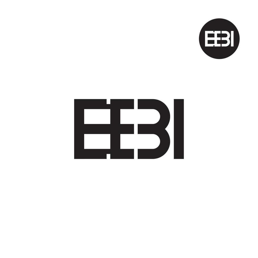letra ebi monograma logo diseño vector