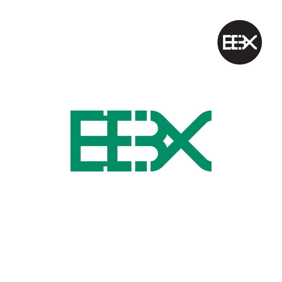 letra ebx monograma logo diseño vector