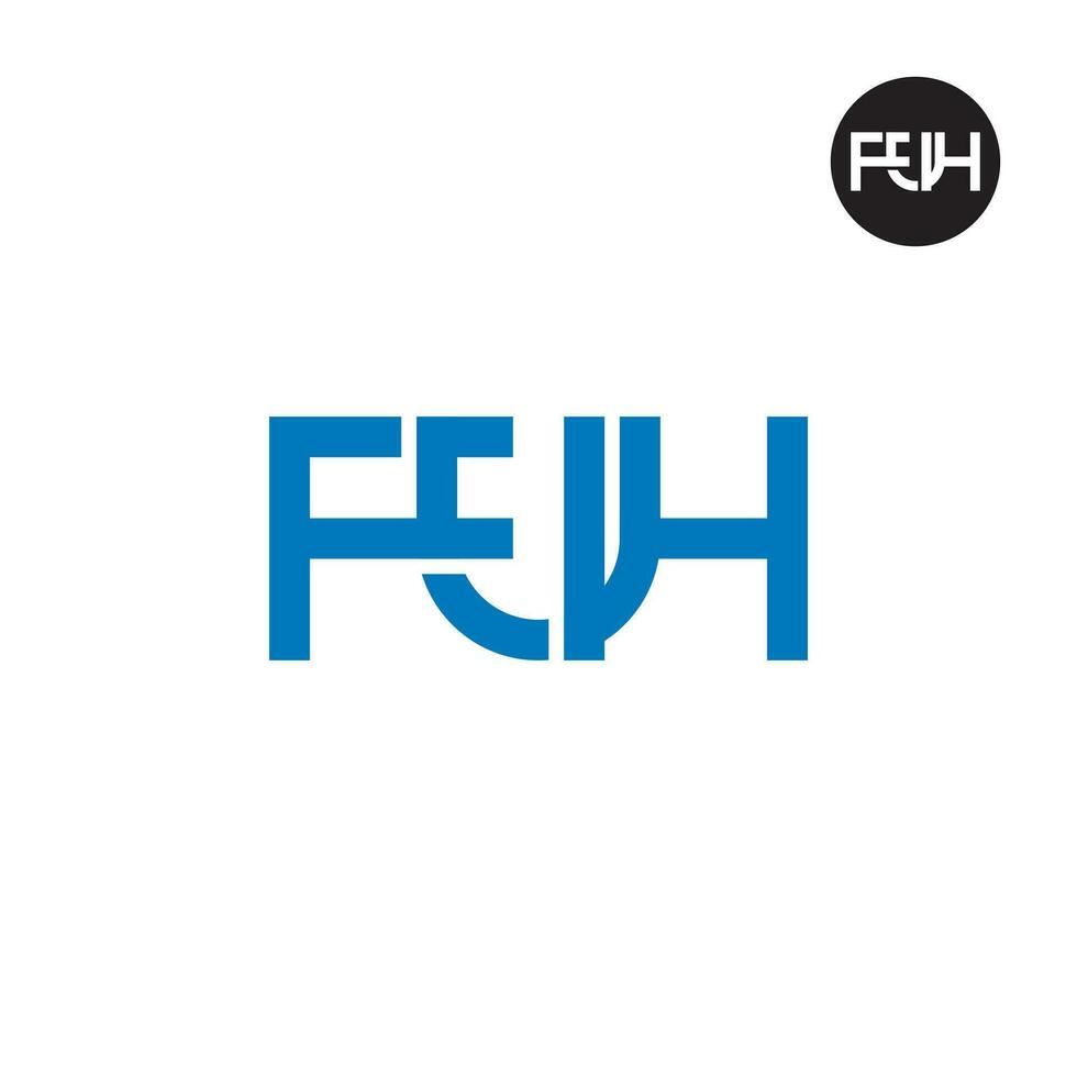 letra fuh monograma logo diseño vector