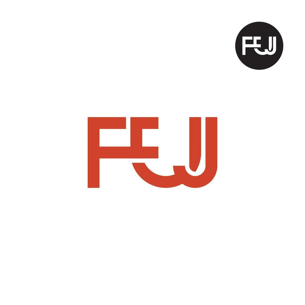 letra fuj monograma logo diseño vector